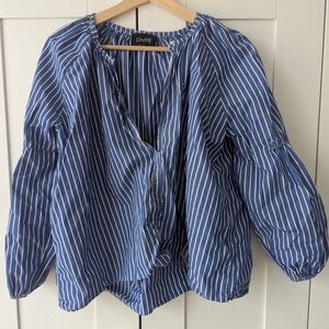 Chaps Blue Striped Women's Top